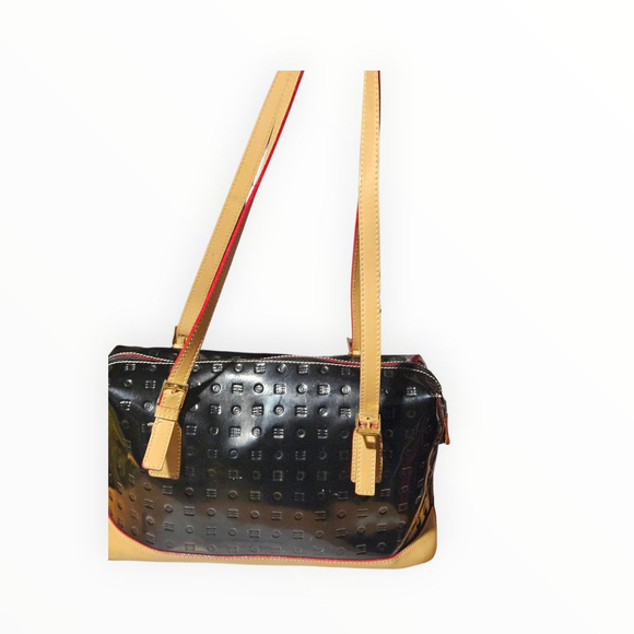 Arcadia Black & Beige Patent Leather Shoulder Bag One Size - Picture 6 of 13